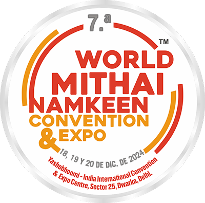 Logotipo de la Convención y Exposición Mundial de Mithai Namkeen